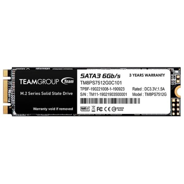 Disco Sólido M.2 SATA 512GB TeamGroup MS30 Negro
