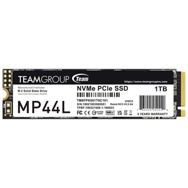 Disco Sólido M.2 NVMe PCIe 1TB TeamGroup MP44L