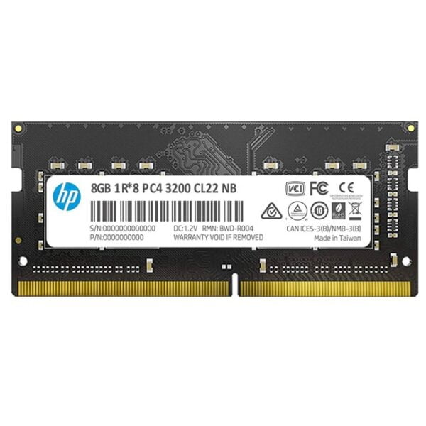 Memoria RAM 8GB HP S1 Series SODIMM DDR4 3200 MHz CL22